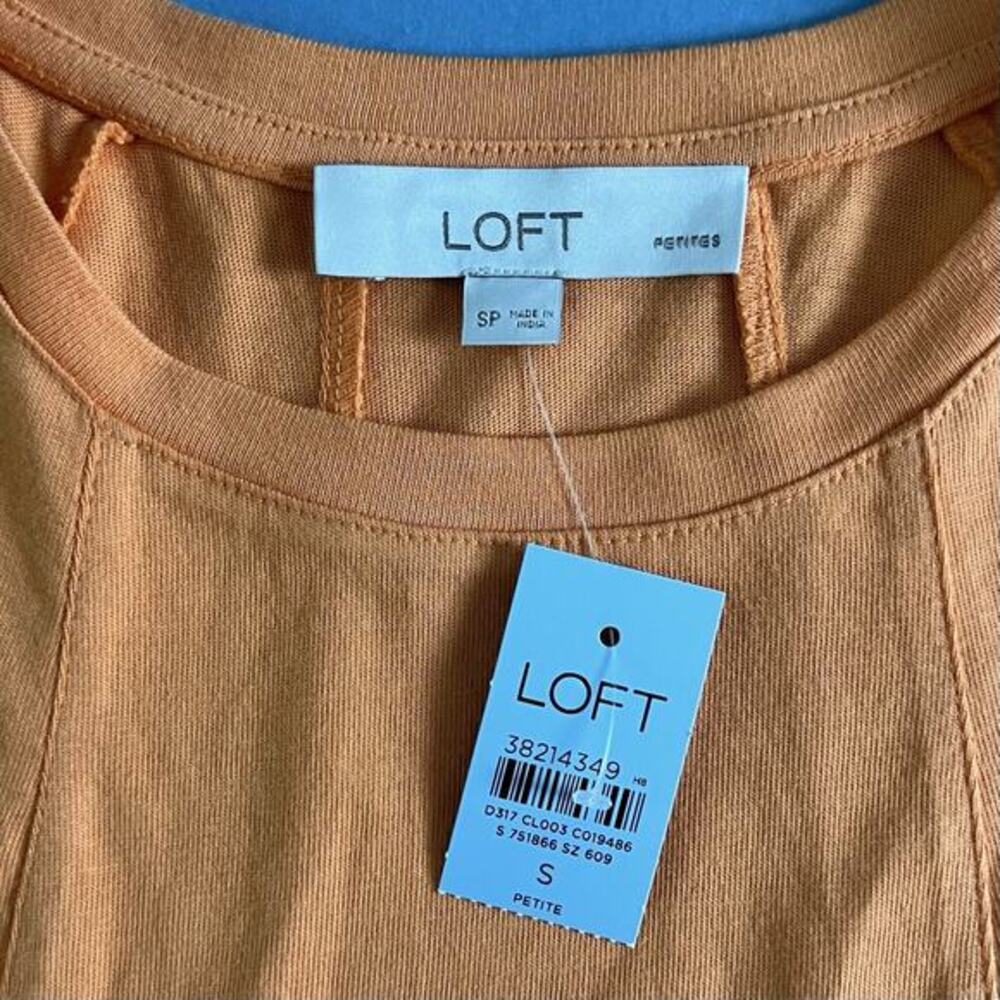 NWT Loft Seamed Pocket Tangerine Bliss Orange Cotton‎ Jersey Mini Dress - Picture 4 of 5